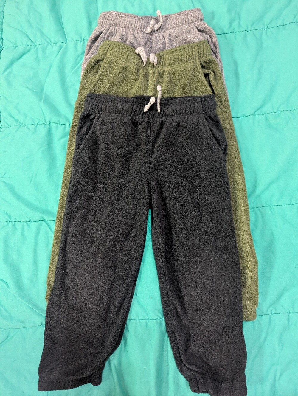 Carter's Kids Fleece Jogger Pants - Black, Olive, Gray, Boys Size 3T